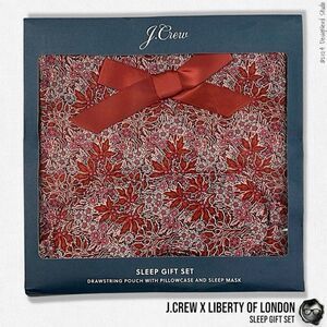 J.CREW X LIBERTY OF LONDON SLEEP MASK, PILLOWCASE & POUCH GIFT SET AUBREY FOREST